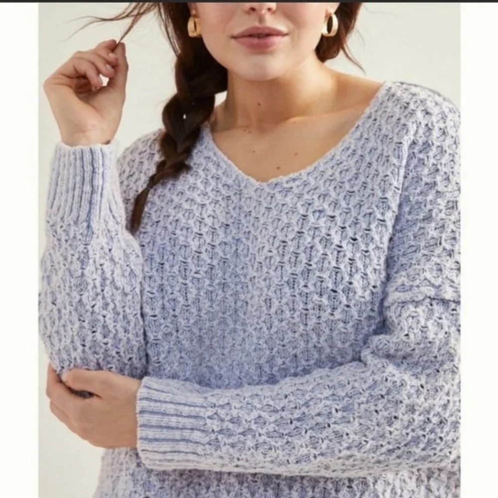 Anthropologie Pilcro Christian V-Neck Sweater in Lavender Size Large